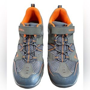 Boys Merrell Trail Chaser Hiking Shoe Brown Orange Mesh MY57109 Sz 7 Women 8.5